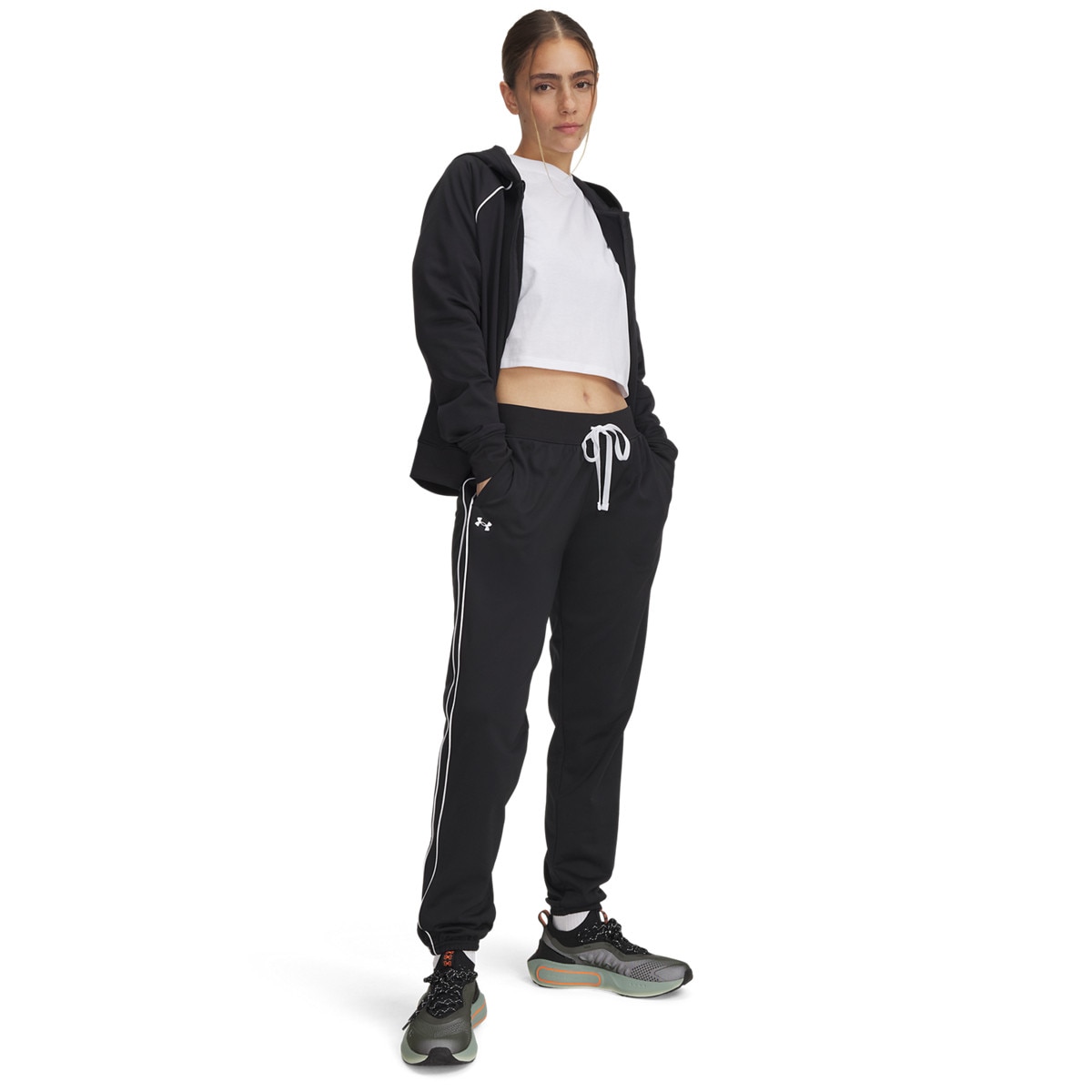 Damski dres komplet treningowy Under Armour UA Rival Tricot Tracksuit HD - czarny