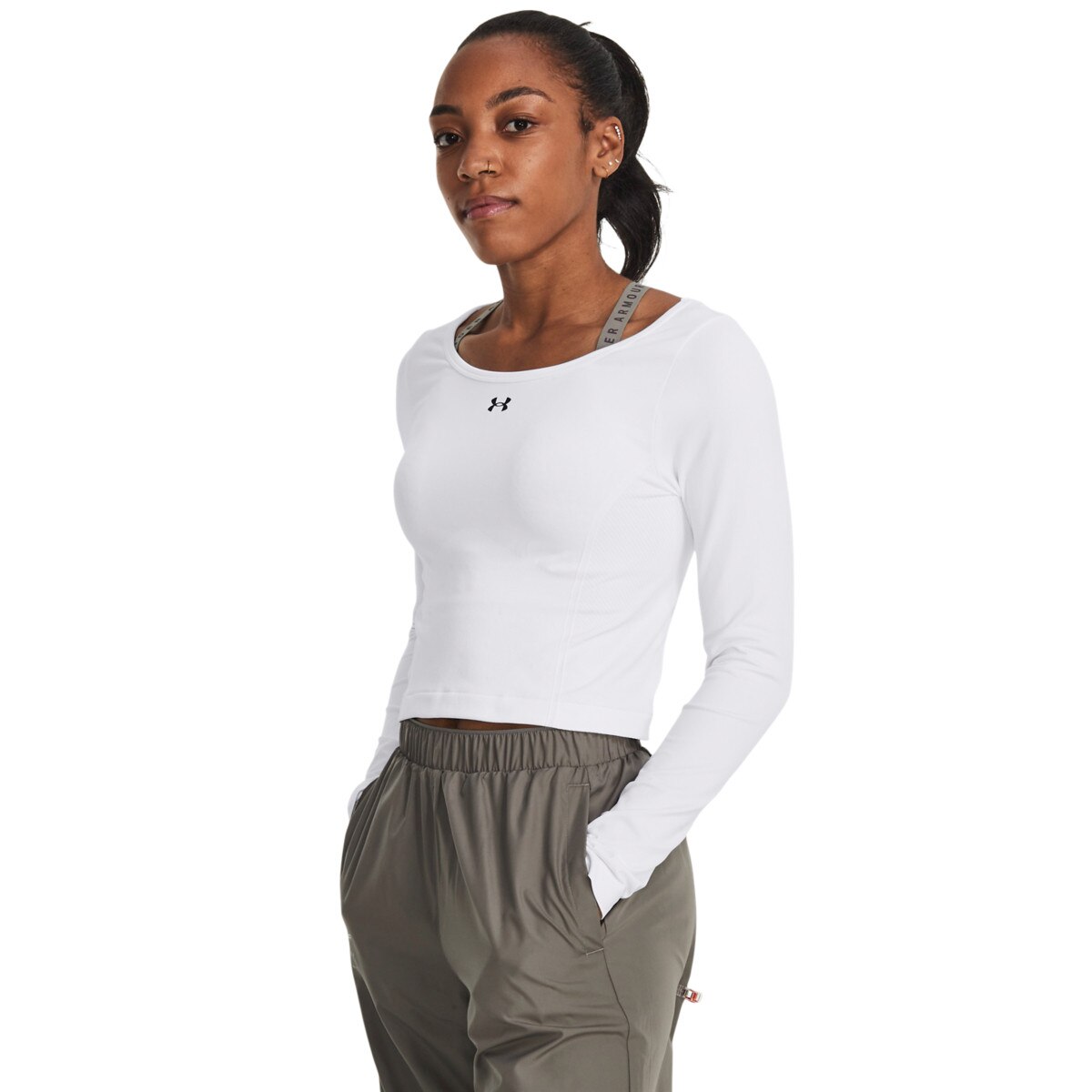 Damski longsleeve treningowy Under Armour UA Vanish Seamless LS - biały