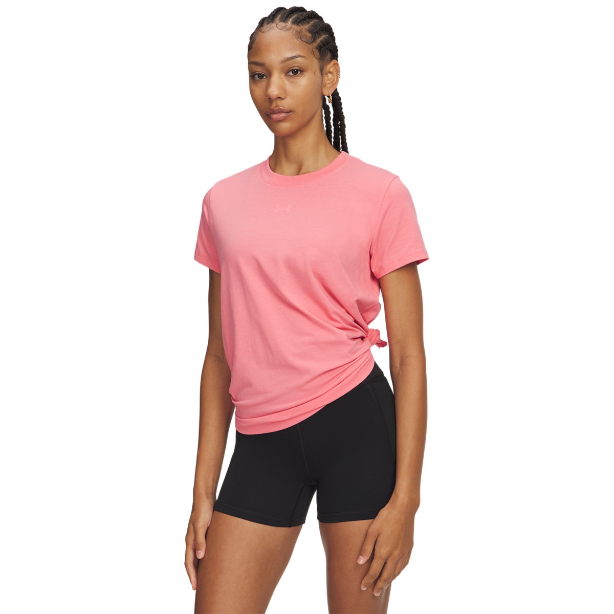 Damski t-shirt z nadrukiem Under Armour Campus Core SS - różowy