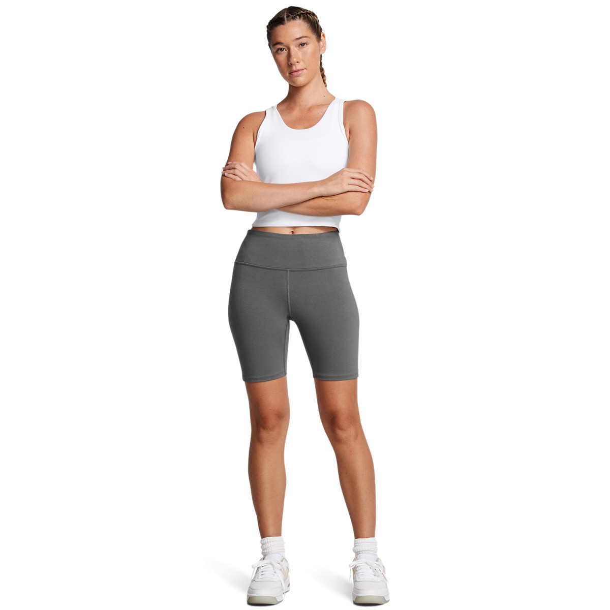 Damskie kolarki dzianinowe Under Armour Campus 7in Short - szare