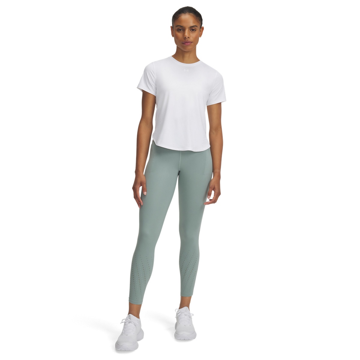 Damskie legginsy do biegania Under Armour UA Launch Elite Ankle Tights - zielone