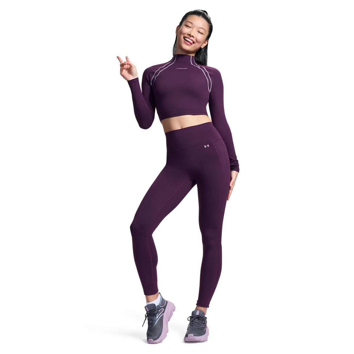 Damskie legginsy treningowe Under Armour Motion Legging - fioletowe