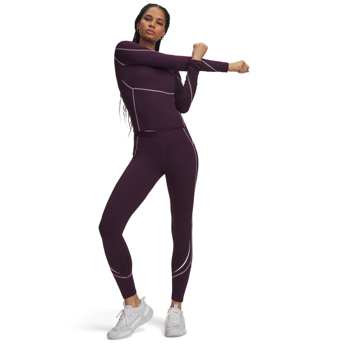 Damskie legginsy treningowe Under Armour UA ColdGear Elite Legging - fioletowe