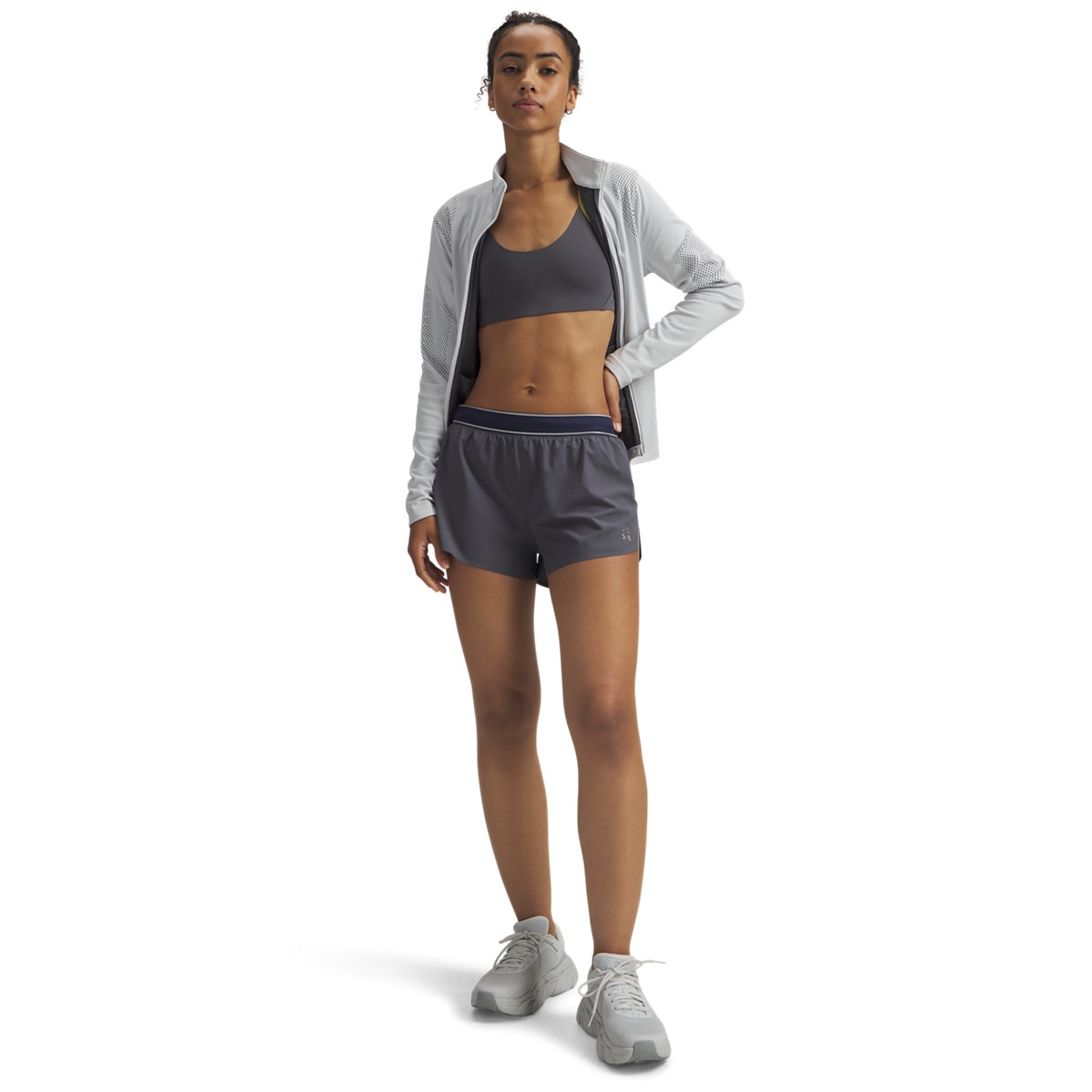 Damskie spodenki do biegania Under Armour UA Halo Run Shorts - szare