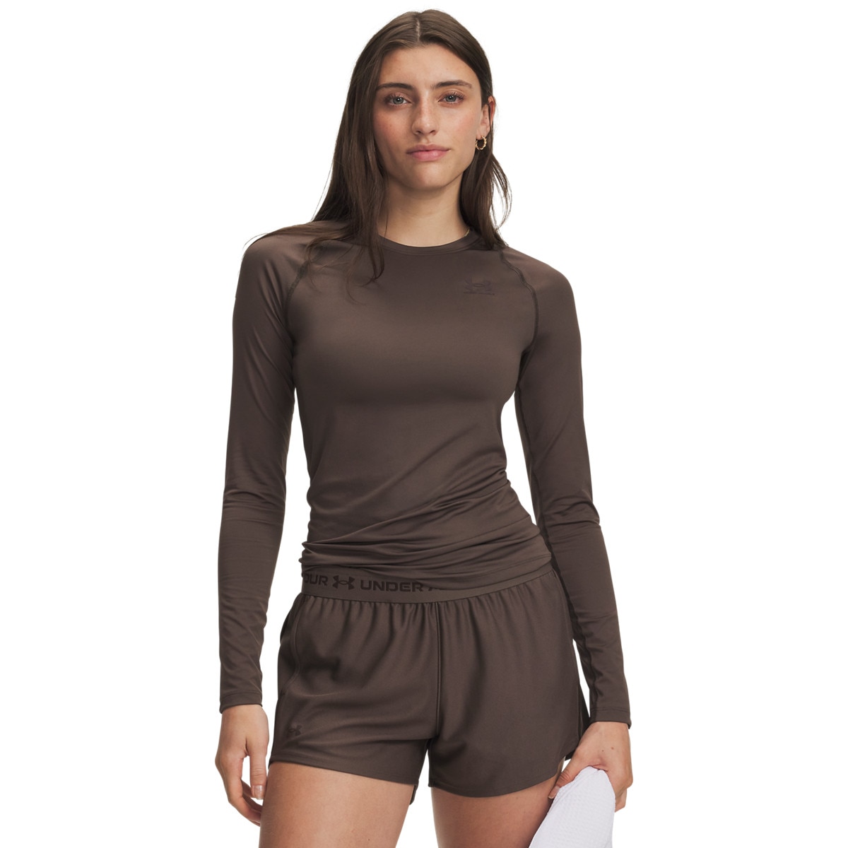 Damskie spodenki treningowe Under Armour Tech Play Up Shorts - brązowe