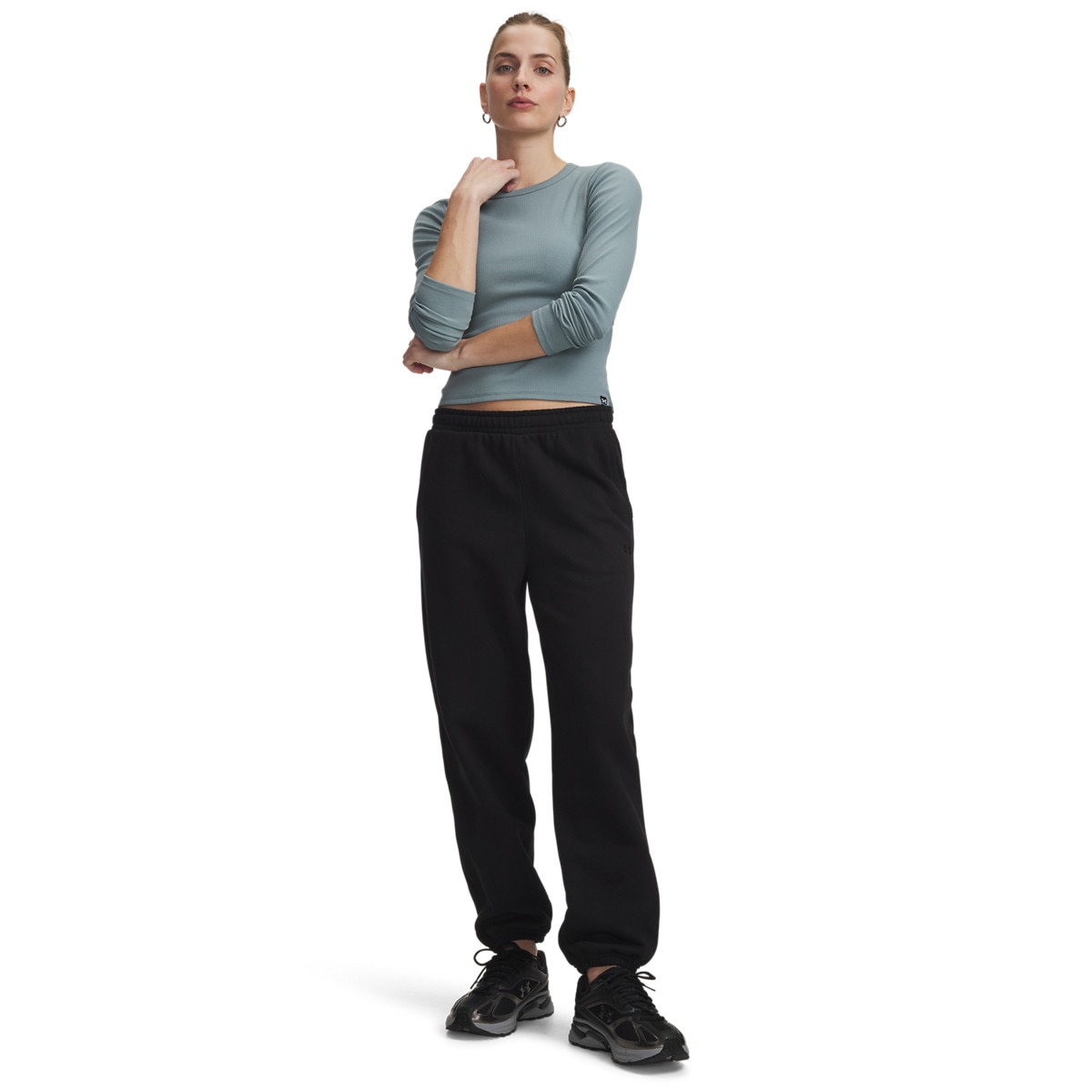Damskie spodnie dresowe joggery Under Armour UA Icon HWT Gym Pant - czarne
