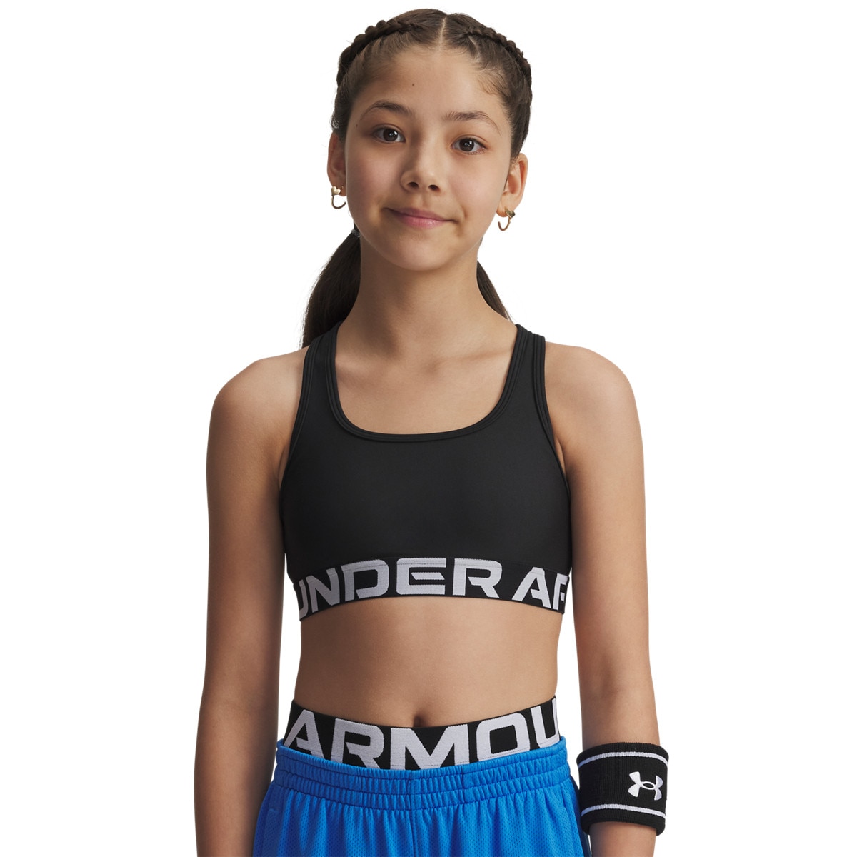 Dziewczęcy biustonosz treningowy Under Armour G Crossback Bra - czarny