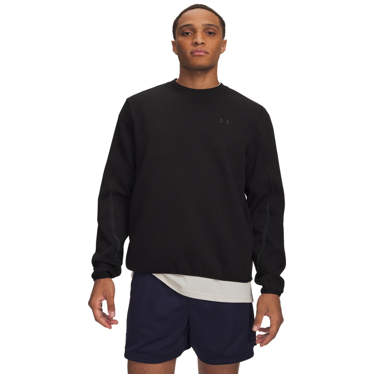 Męska bluza dresowa nierozpinana bez kaptura Under Armour UA Unstoppable Flc Crew - czarna