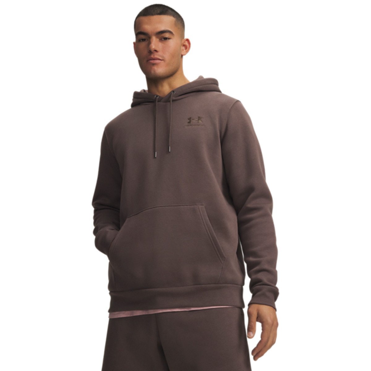 Męska bluza dresowa nierozpinana z kapturem Under Armour UA Icon Fleece Hoodie - brązowa