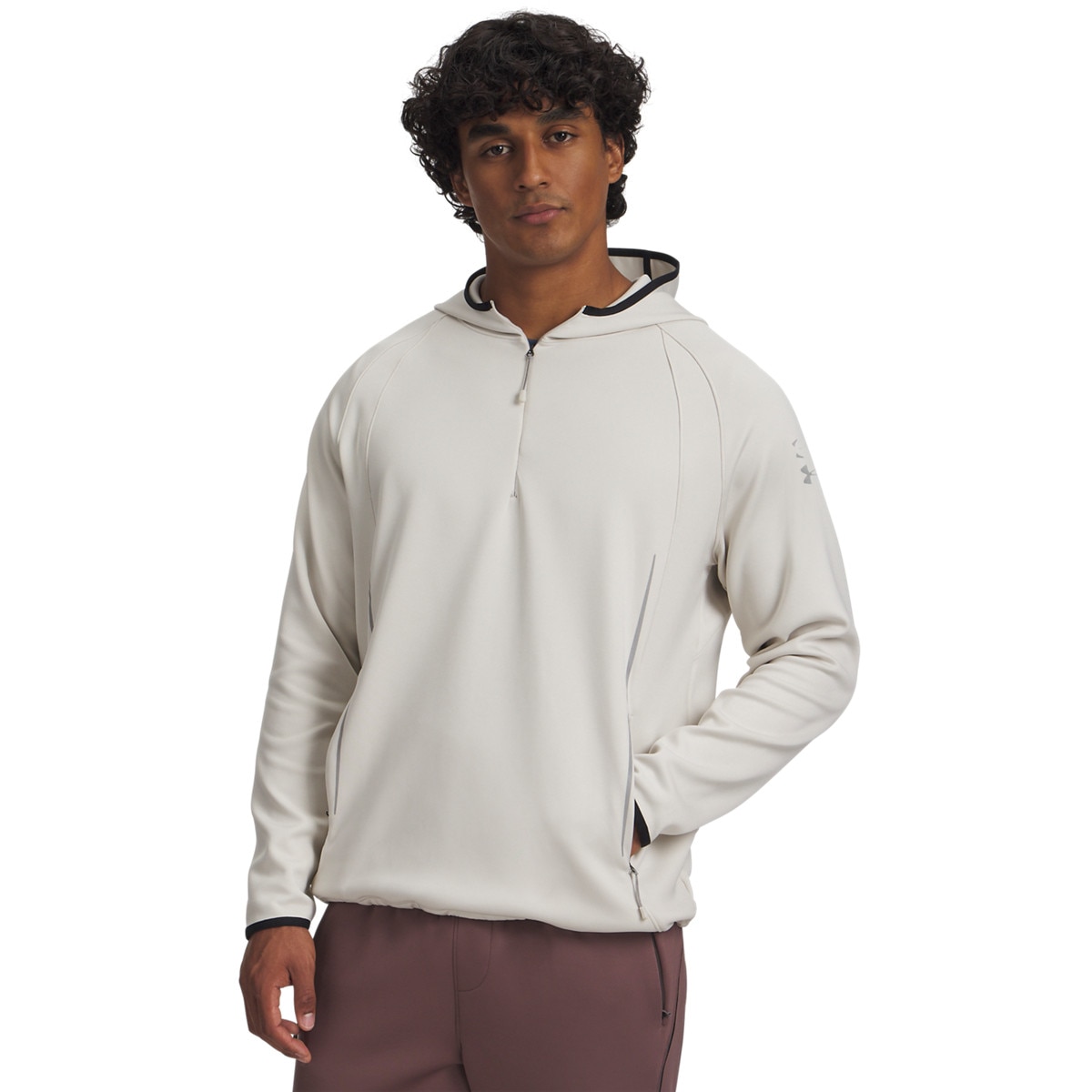 Męska bluza treningowa Under Armour Halo Cold Weather - beżowa