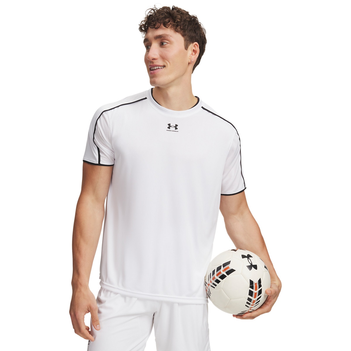 Męska koszulka piłkarska Under Armour UA Challenger Train - biała