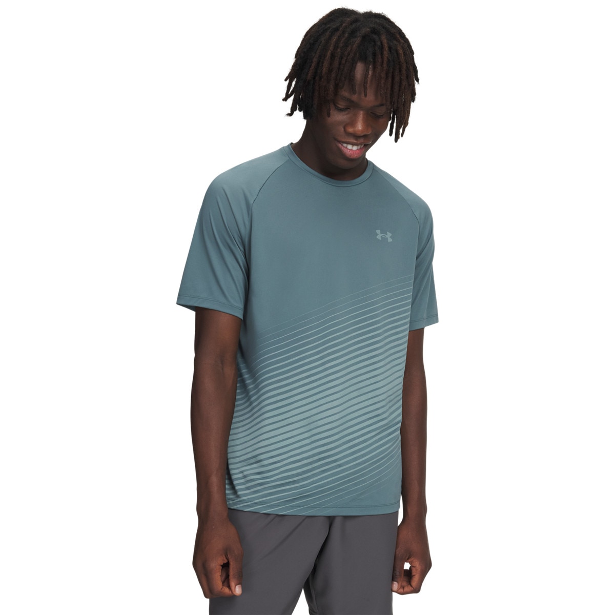 Męska koszulka treningowa Under Armour UA Tech Fade SS - zielona