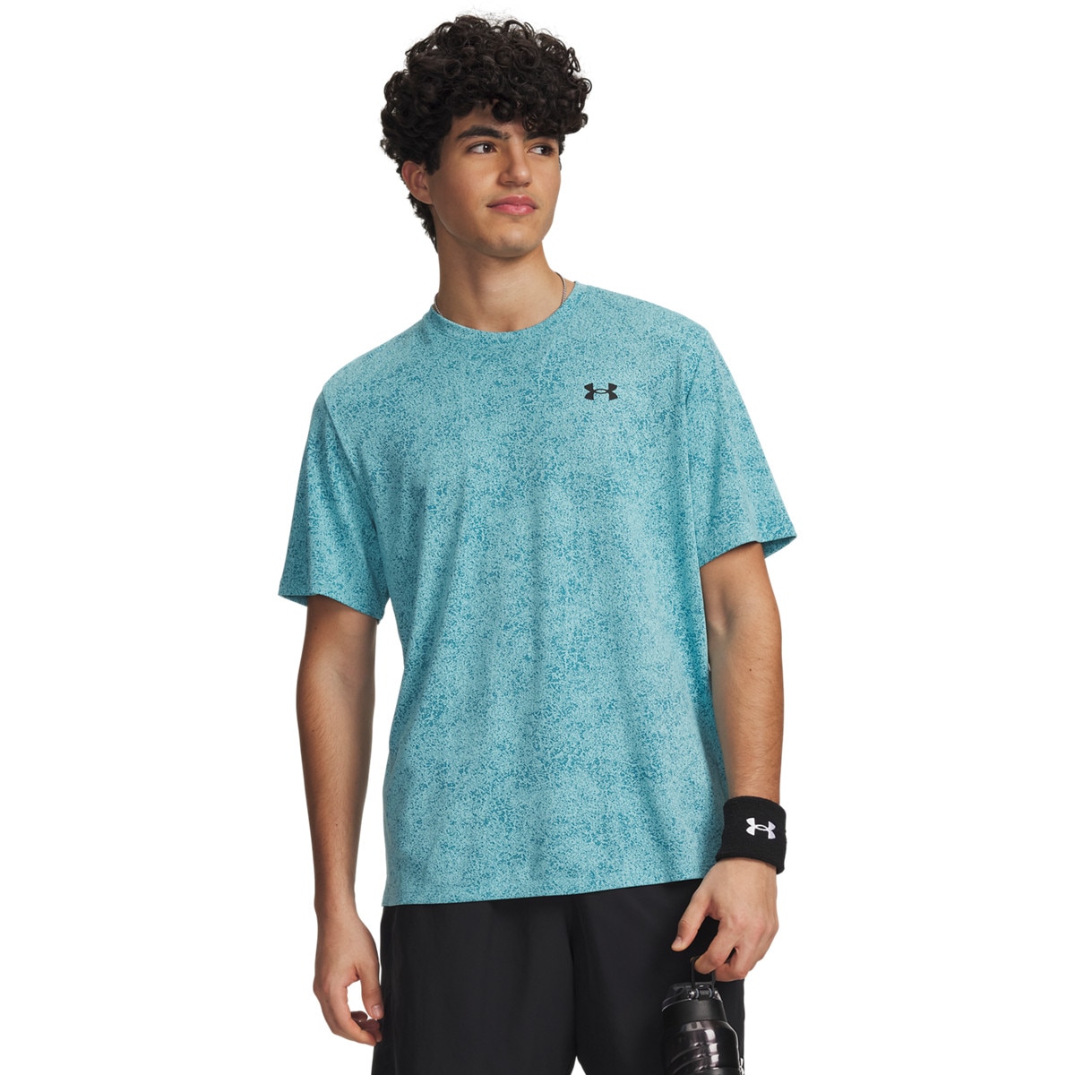 Męska koszulka treningowa Under Armour UA Tech Tee Pixelate - niebieska