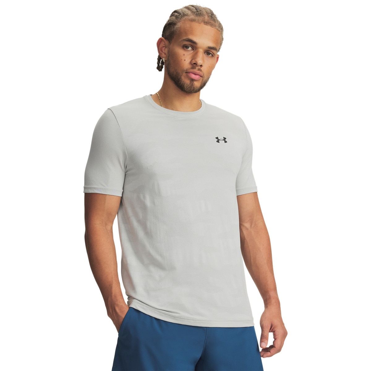 Męska koszulka treningowa Under Armour UA Vanish Elite Smls SS Camo - szara