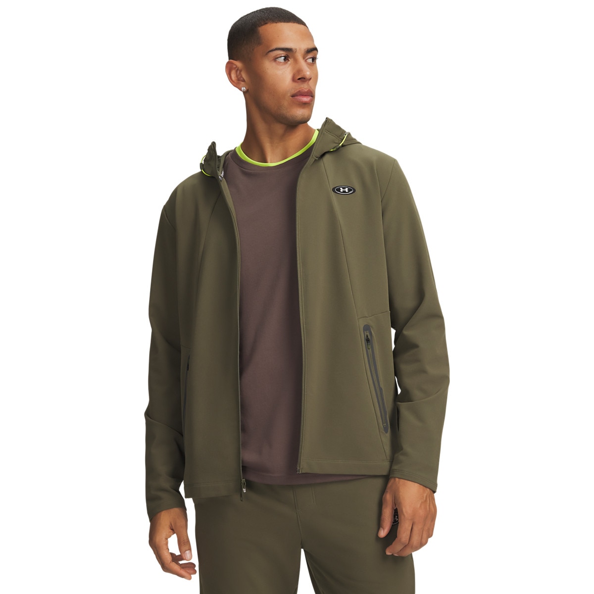 Męska kurtka treningowa Under Armour Utility Woven Winterized FZ - khaki