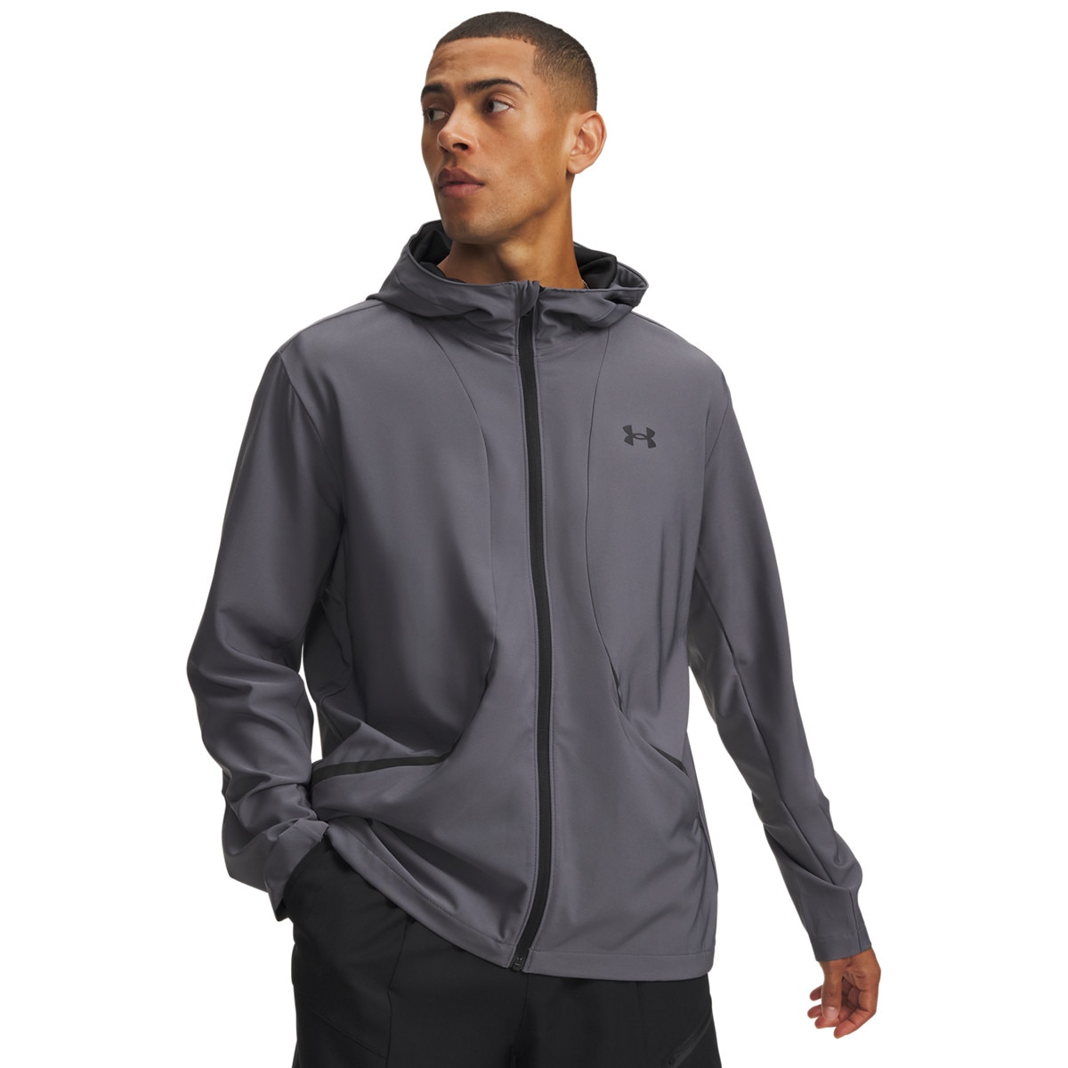 Męska kurtka z kapturem Under Armour UA Unstoppable Woven Jacket - szara