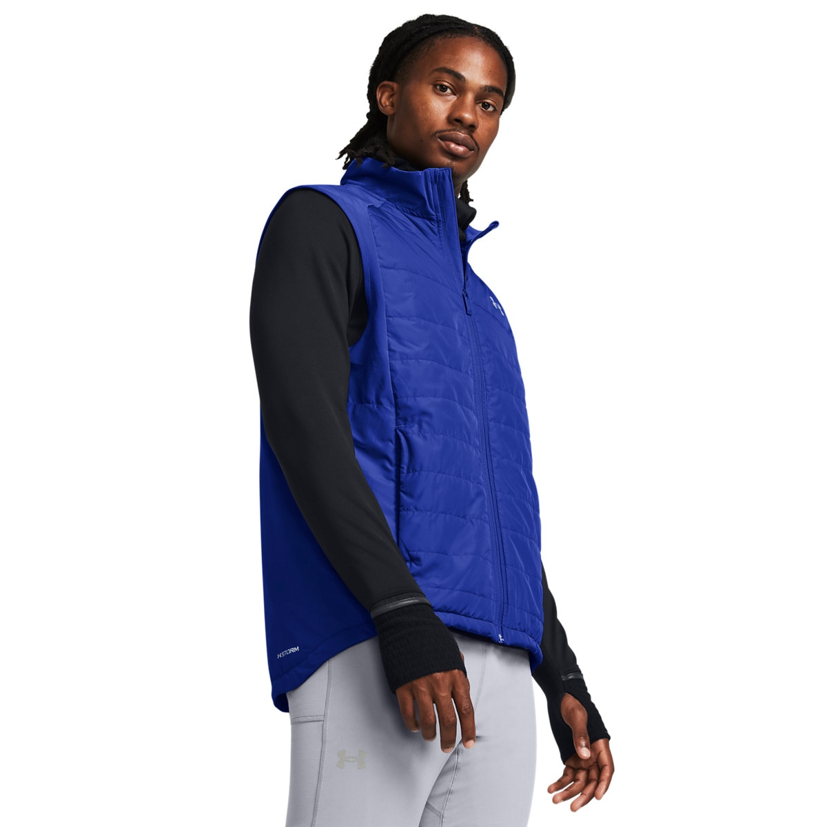 Męski bezrękawnik do biegania Under Armour Launch Pro Insulated Vest - niebieski