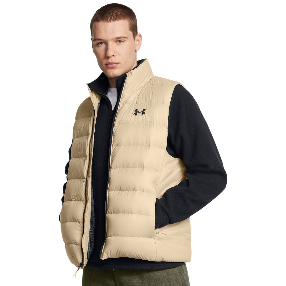 Męski bezrękawnik z puchem naturalnym Under Armour Legend Down Vest - beżowy