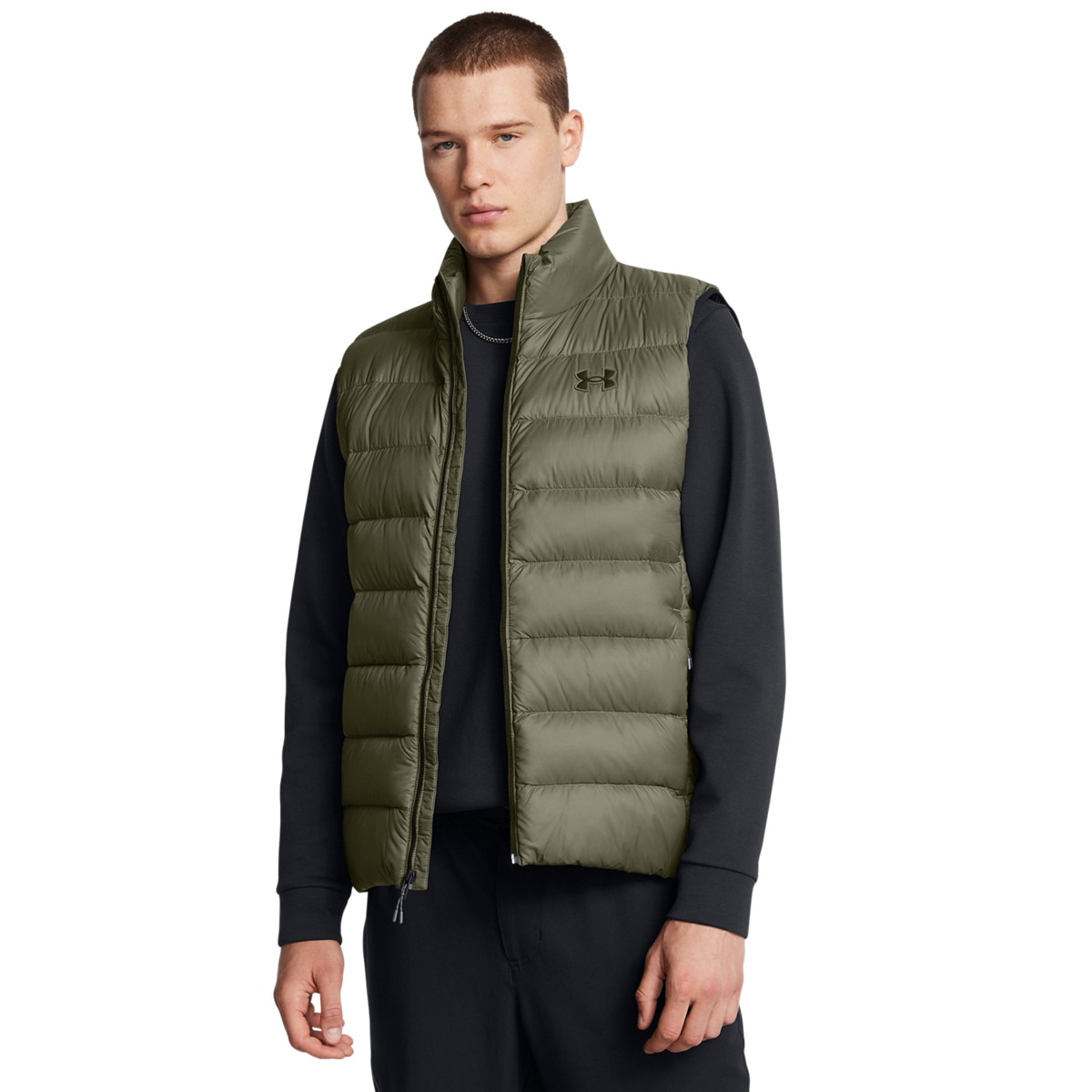 Męski bezrękawnik z puchem naturalnym Under Armour Legend Down Vest - oliwkowy/khaki