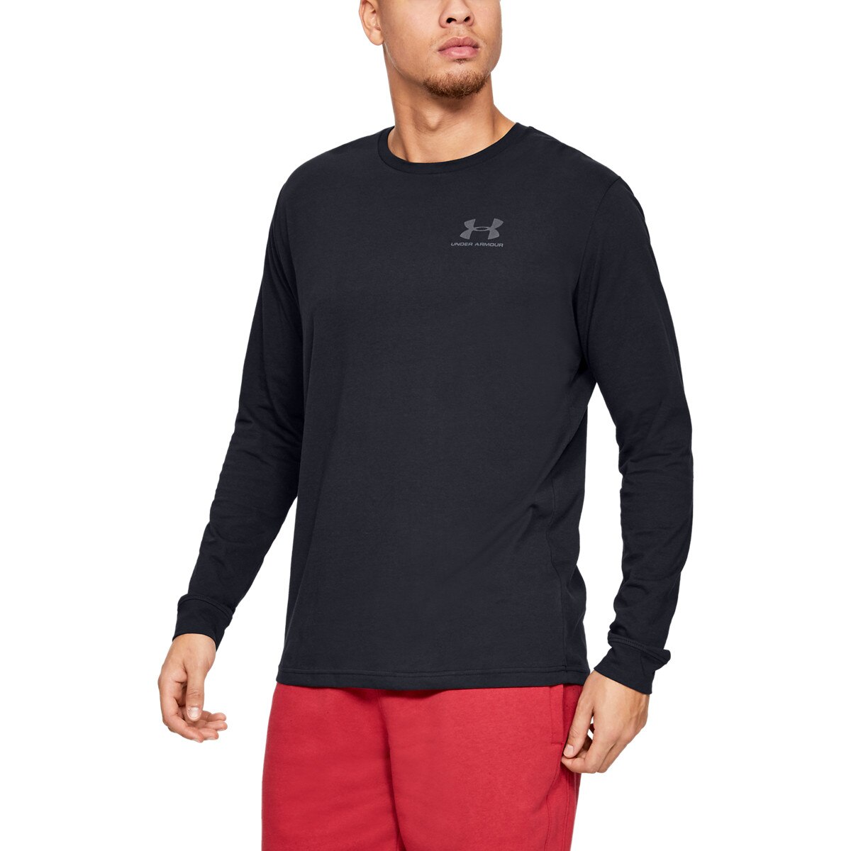 Męski longsleeve UNDER ARMOUR SPORTSTYLE LEFT CHEST LS - czarny