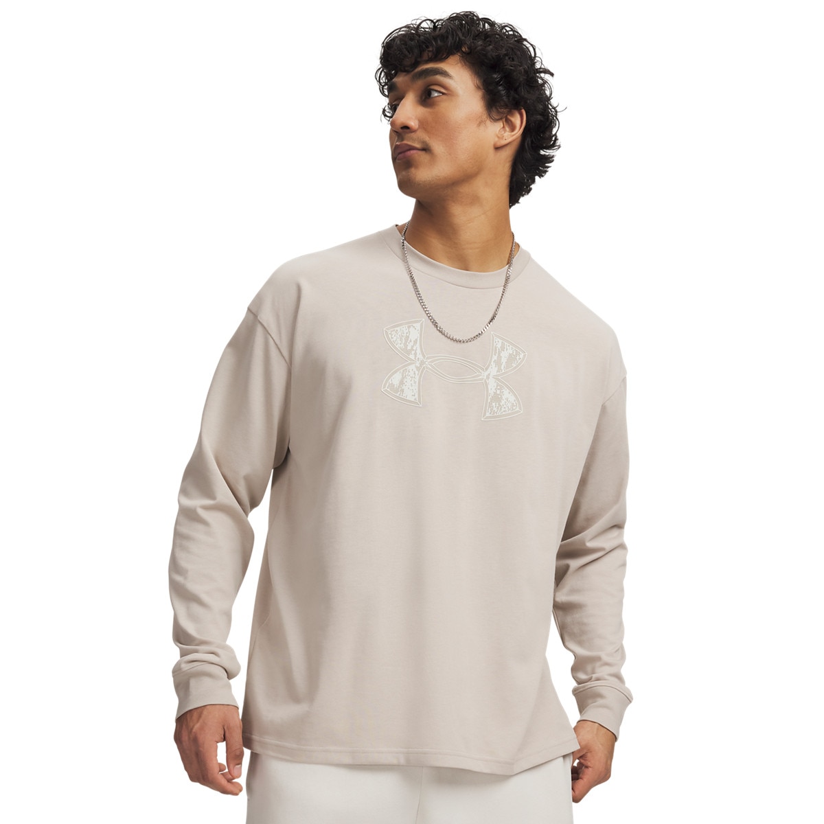 Męski longsleeve Under Armour UA M HWT UNSTOPPABLE LS - beżowy