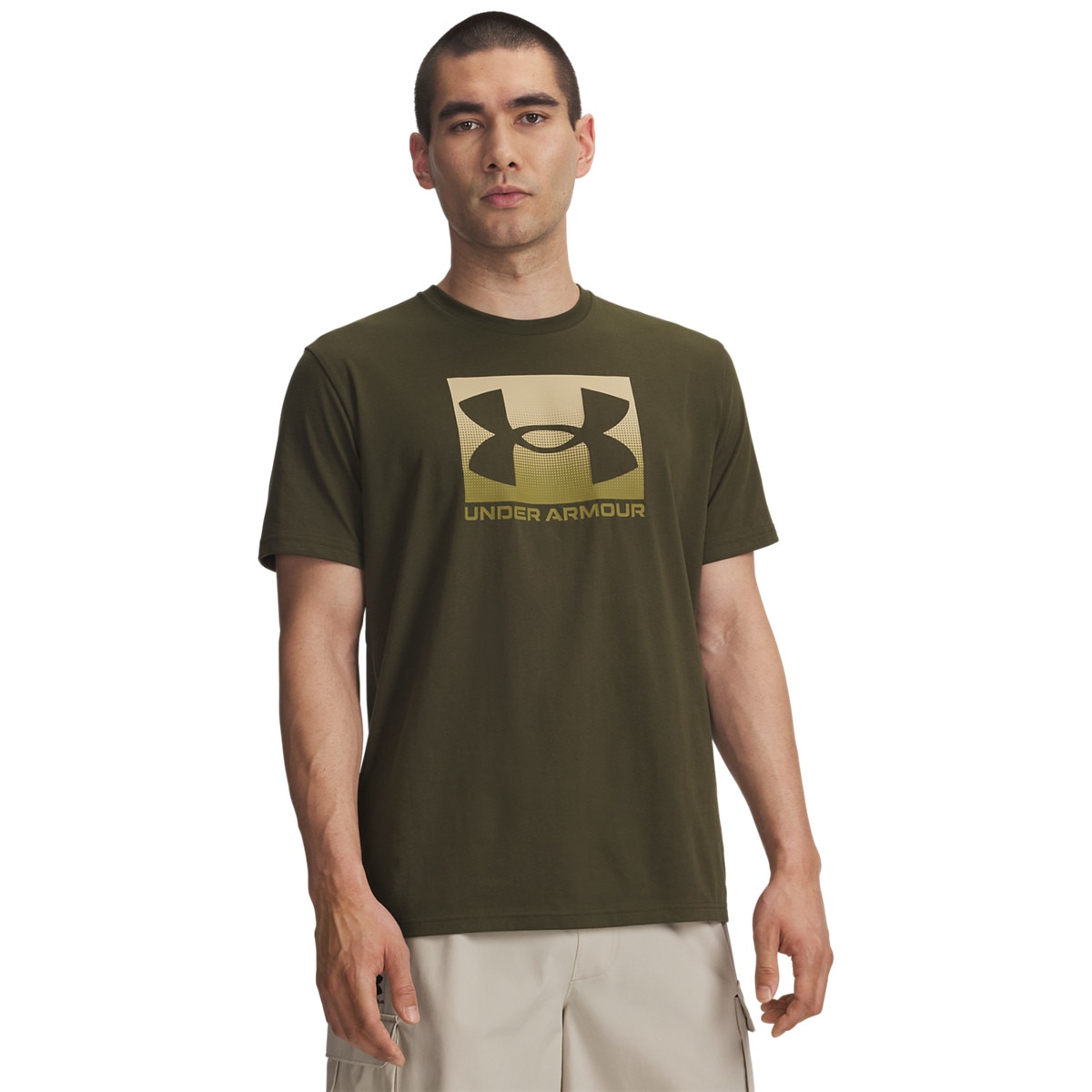 Męski t-shirt z nadrukiem Under Armour UA M Boxed Sports Updated Ss - zielony
