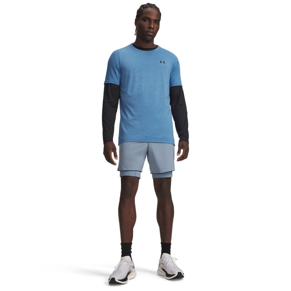 Męskie spodenki do biegania Under Armour UA Velociti Pro 2-in-1 Short - niebieskie