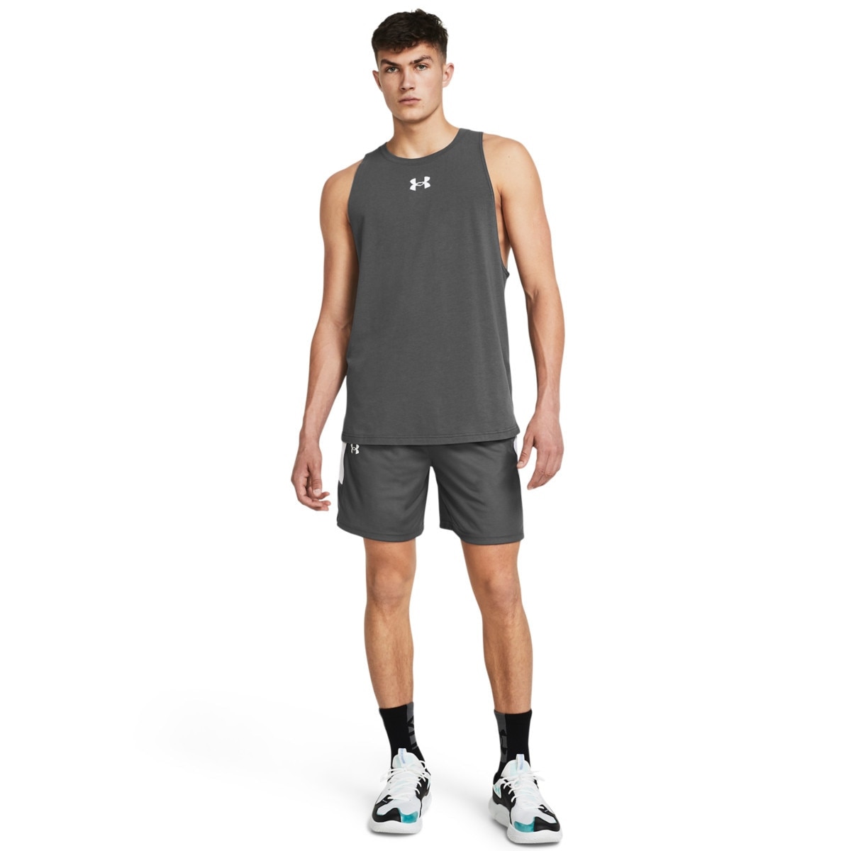 Męskie spodenki do koszykówki Under Armour UA Zone 7\" Short - szare