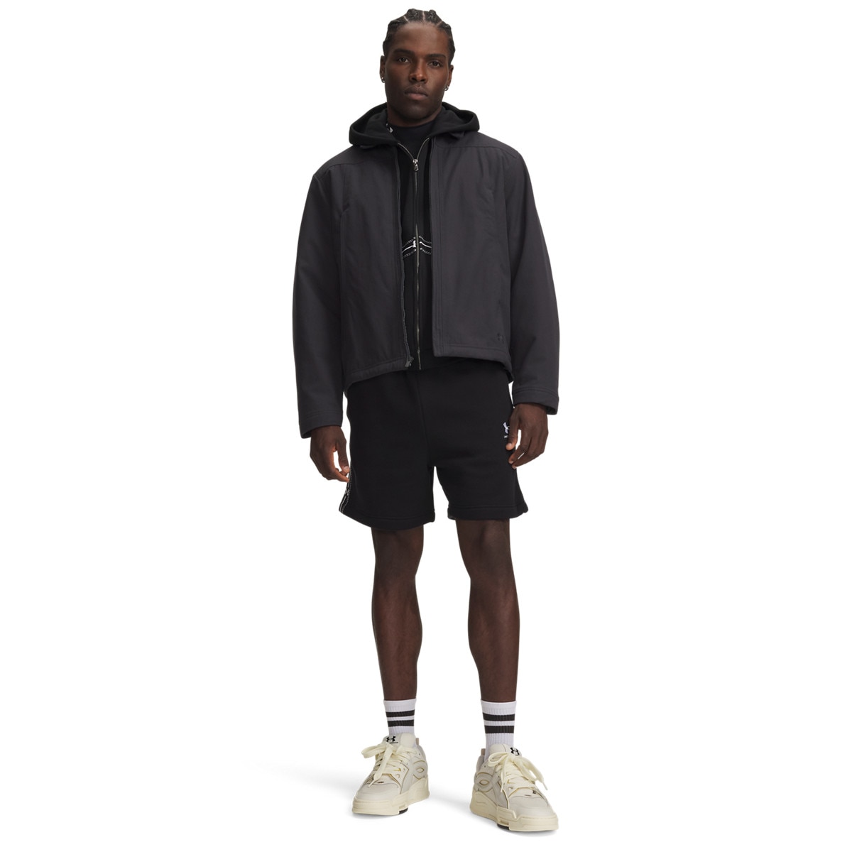 Męskie spodenki dresowe Under Armour UA Icon Flc Taped Short - czarne