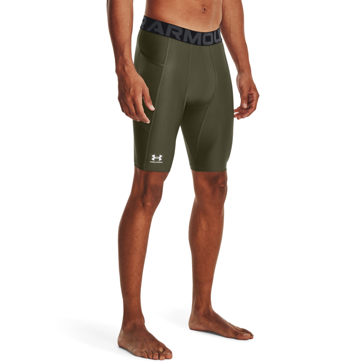 Męskie spodenki treningowe Under Armour HeatGear Pocket Long Shorts - khaki