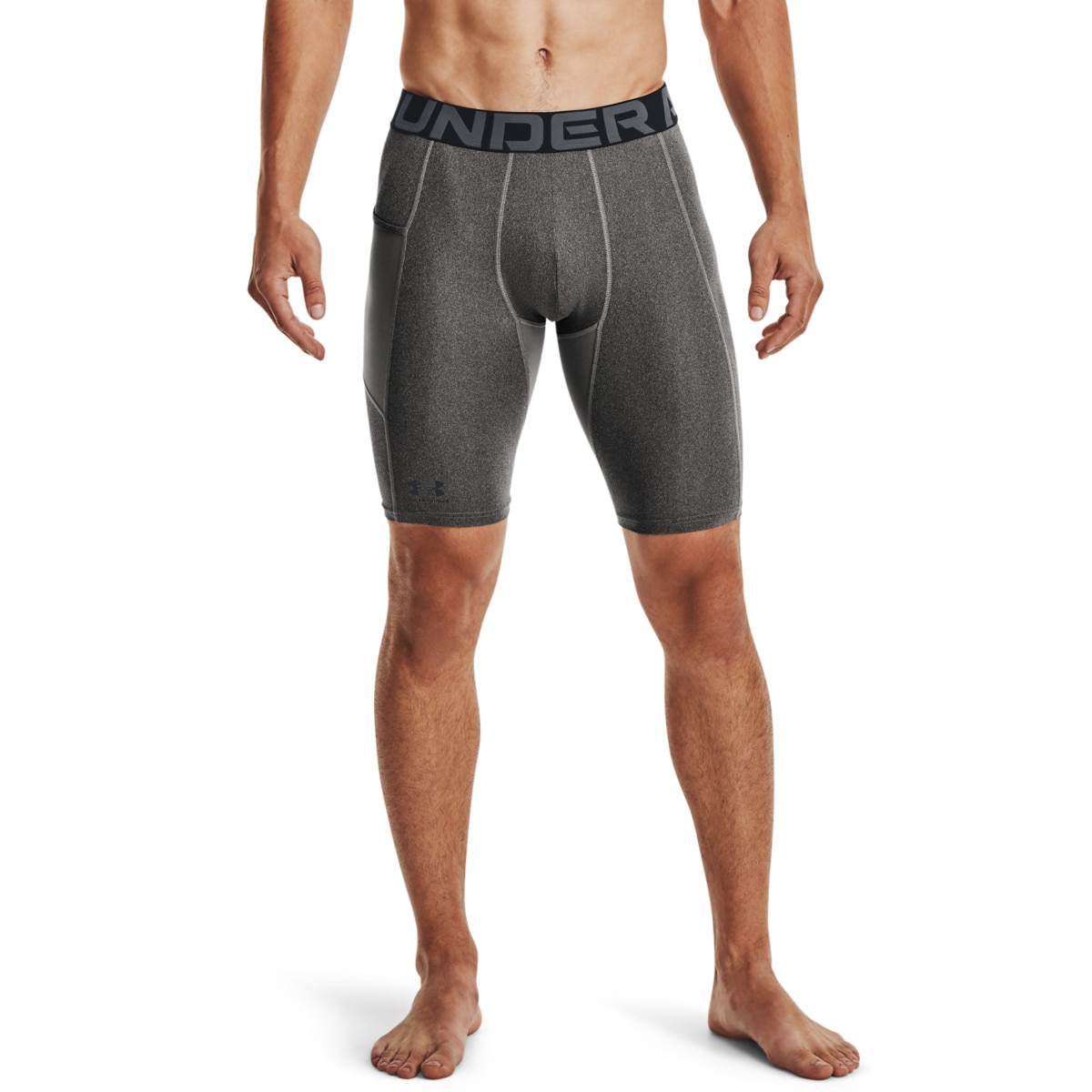 Męskie spodenki treningowe Under Armour HeatGear Pocket Long Shorts - szare