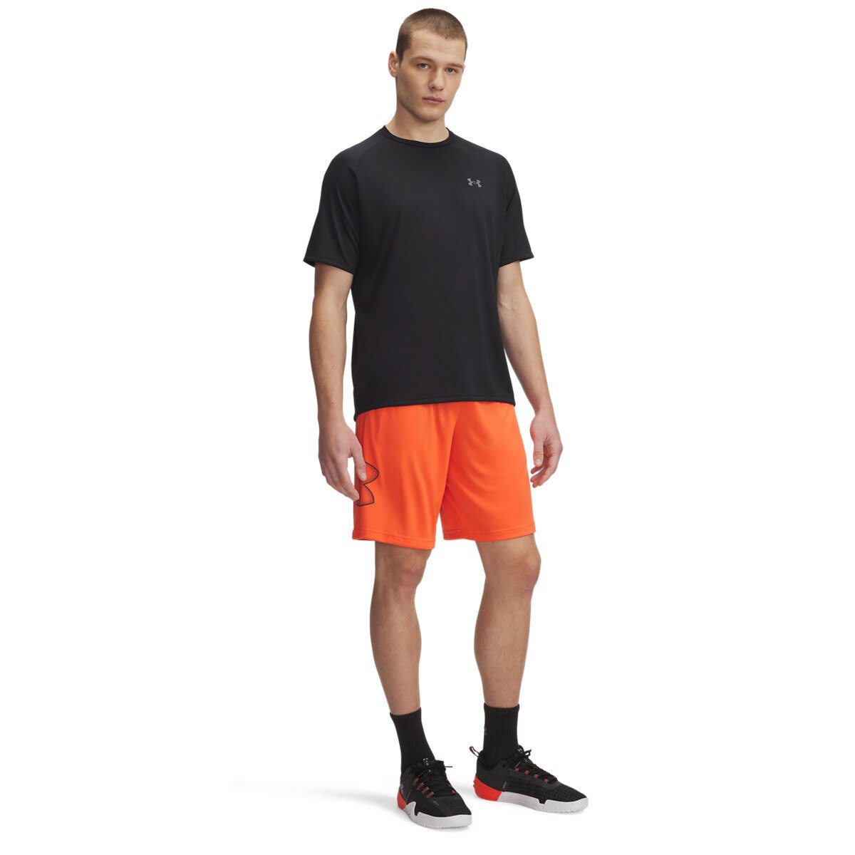 Męskie spodenki treningowe Under Armour Tech Graphic Short - pomarańczowe