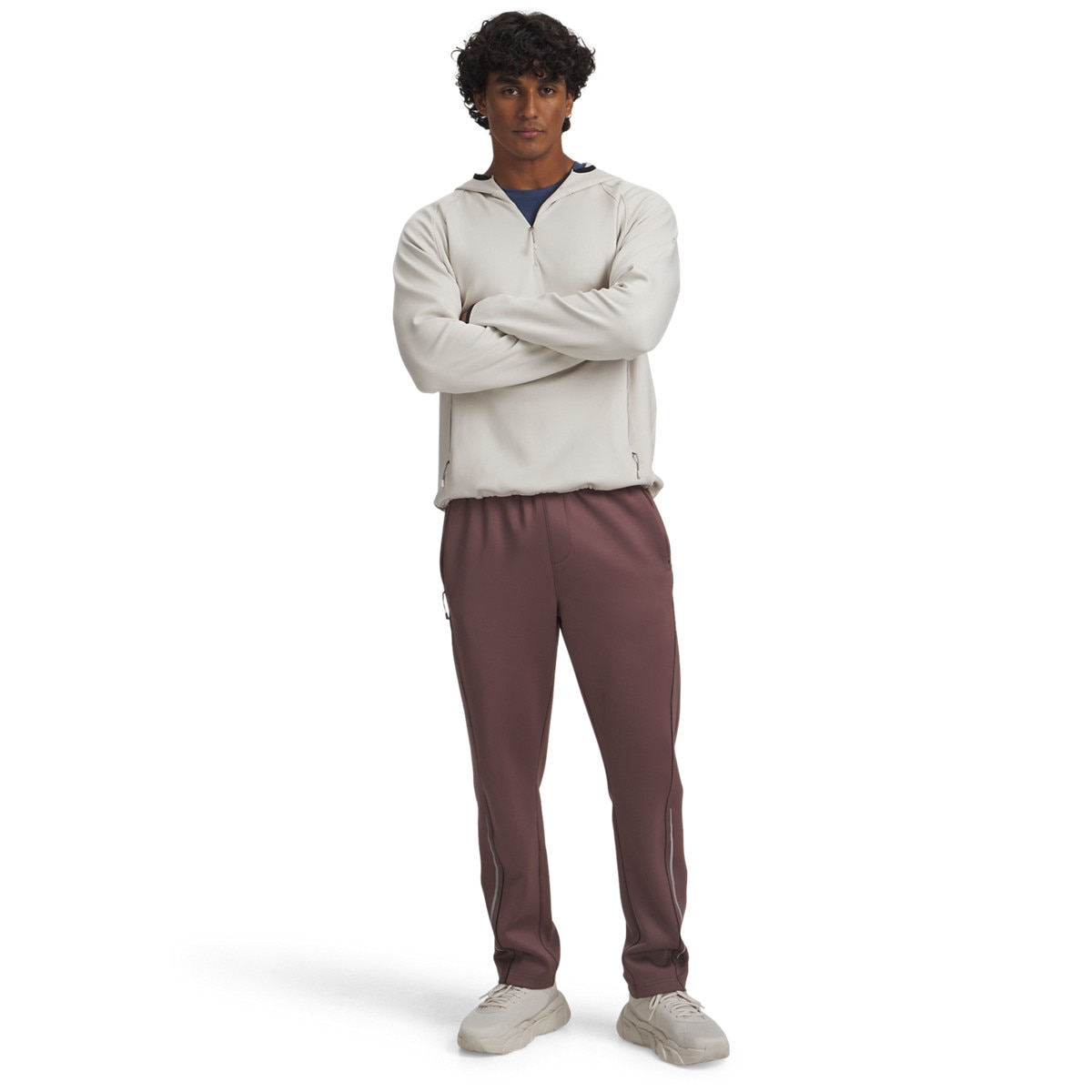 Męskie spodnie do biegania Under Armour Halo Running Pants - brązowe