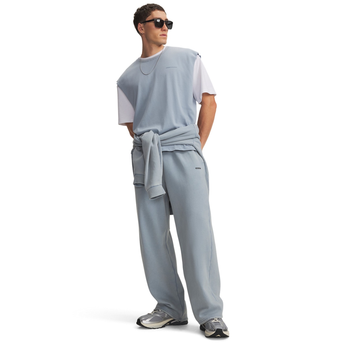 Męskie spodnie dresowe Under Armour UA M ICON VINTAGE FLC PANT - niebieskie