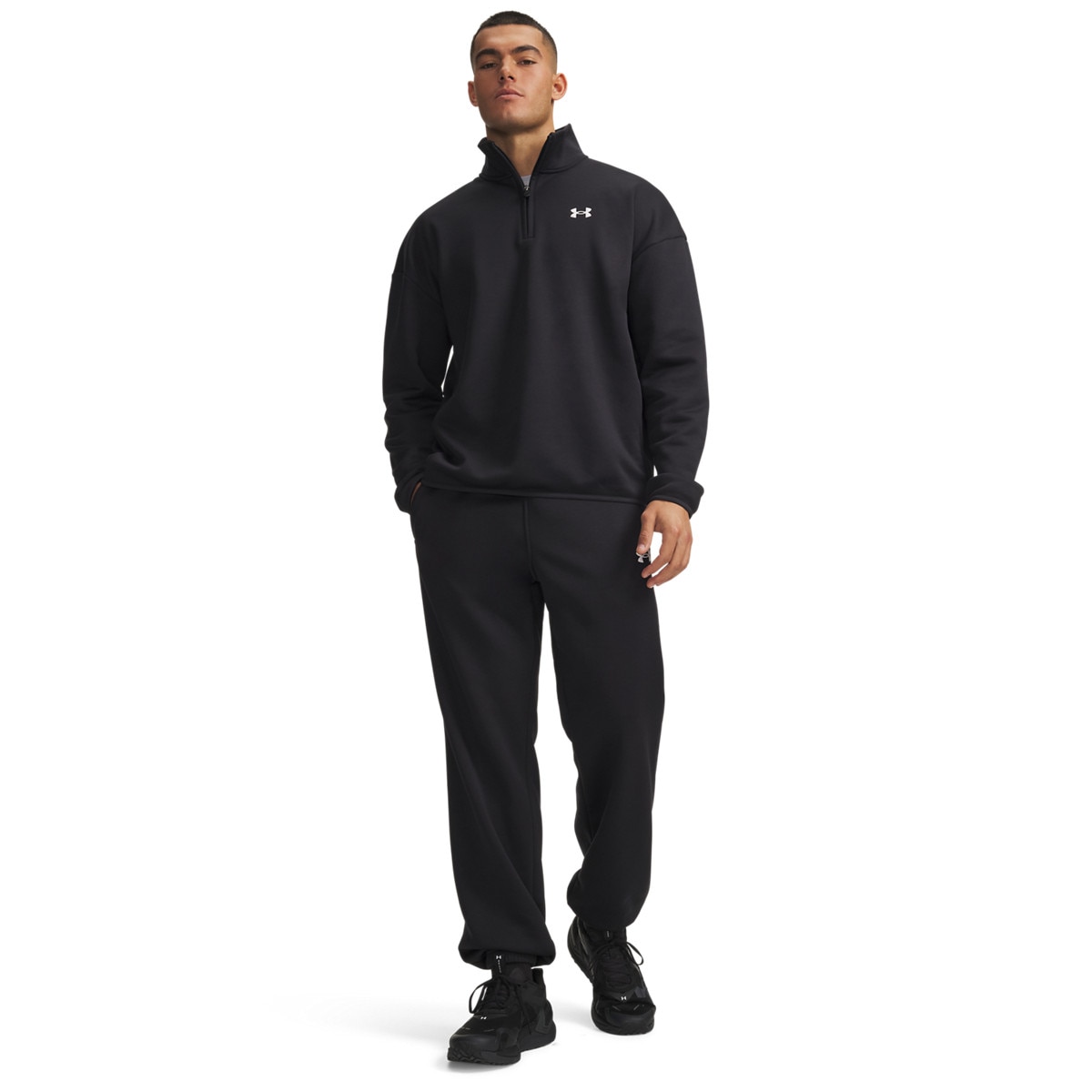 Męskie spodnie treningowe joggery Under Armour UA Armour Fleece Joggers - czarne