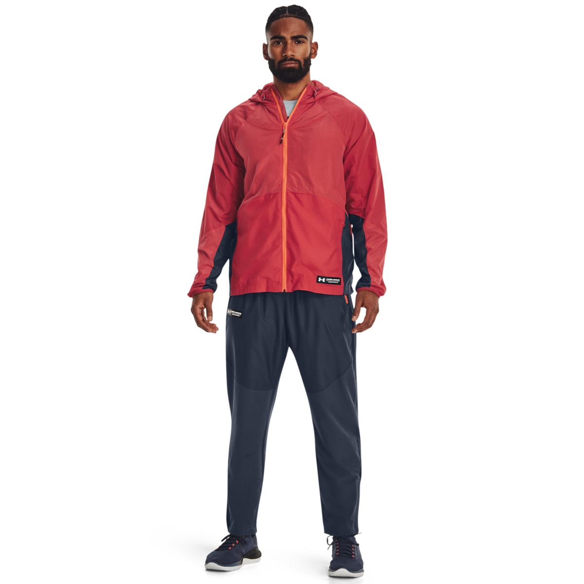 Męskie spodnie treningowe Under Armour UA Rush Woven Pants - grafitowe