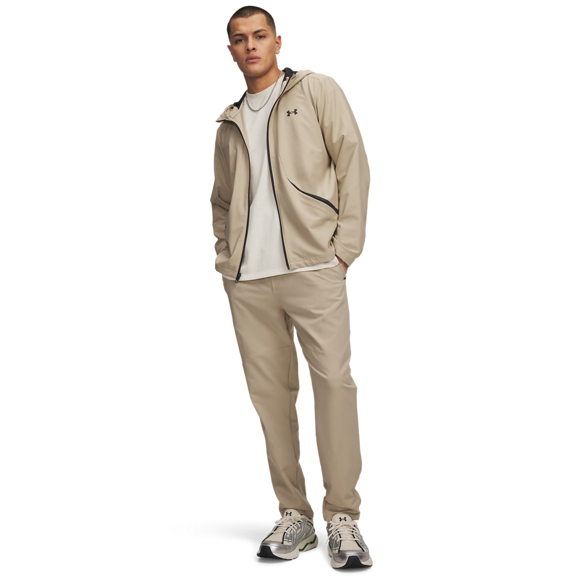 Męskie spodnie Under Armour UA Unstoppable Tapered Pants - brązowe