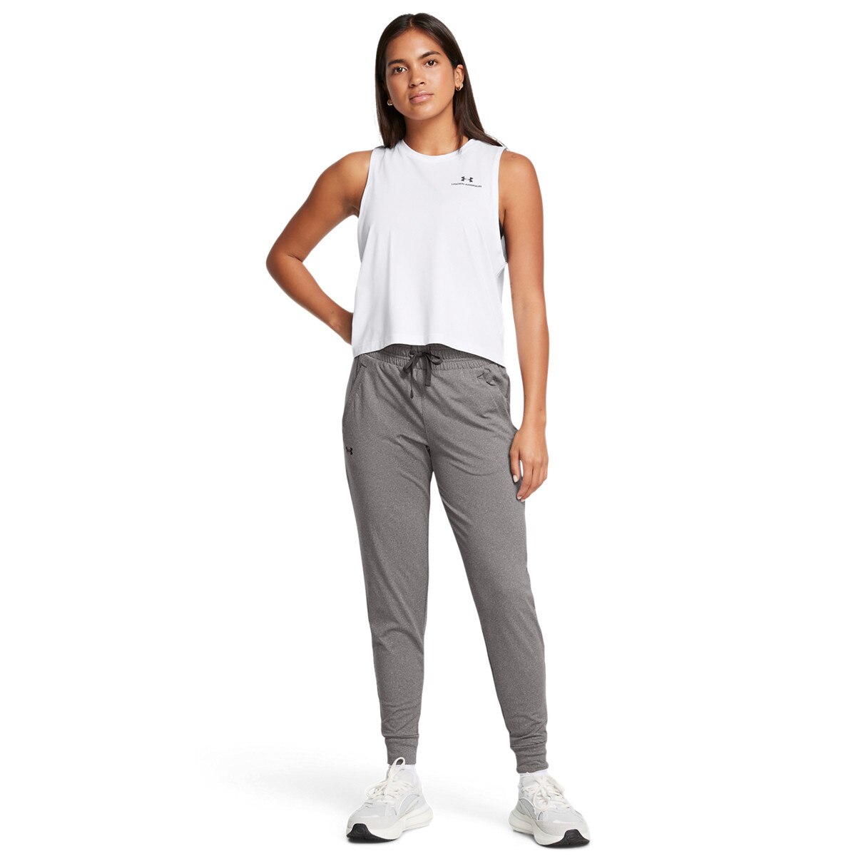 Damskie spodnie treningowe Under Armour Tech Pant - szare