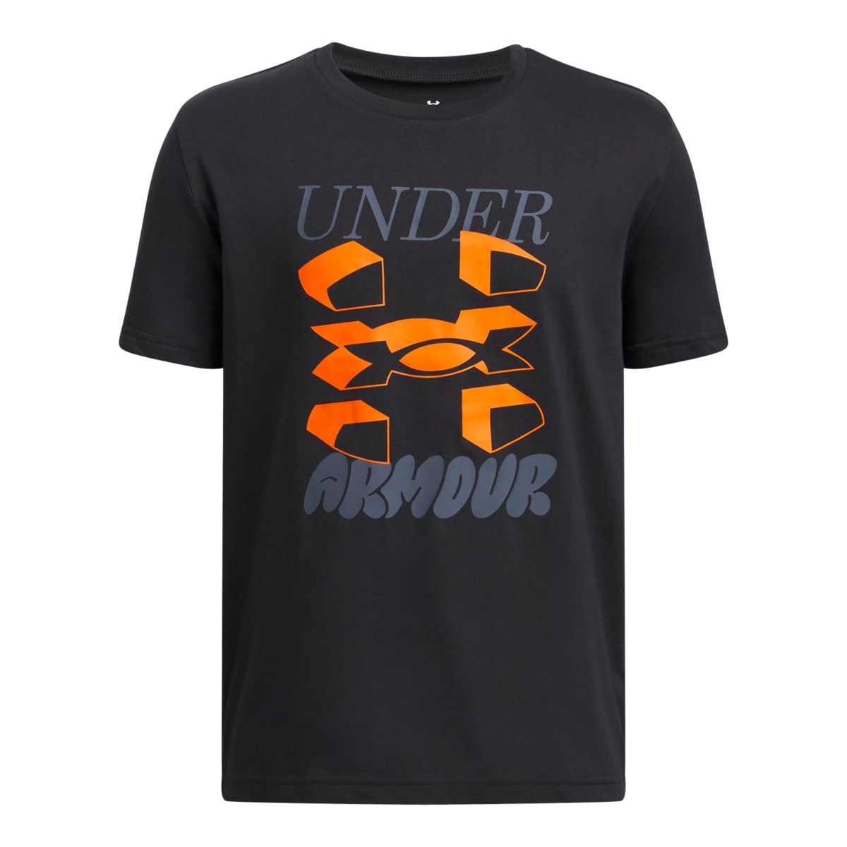 Chłopięcy t-shirt z nadrukiem Under Armour UA B Split Big Logo SS - czarny