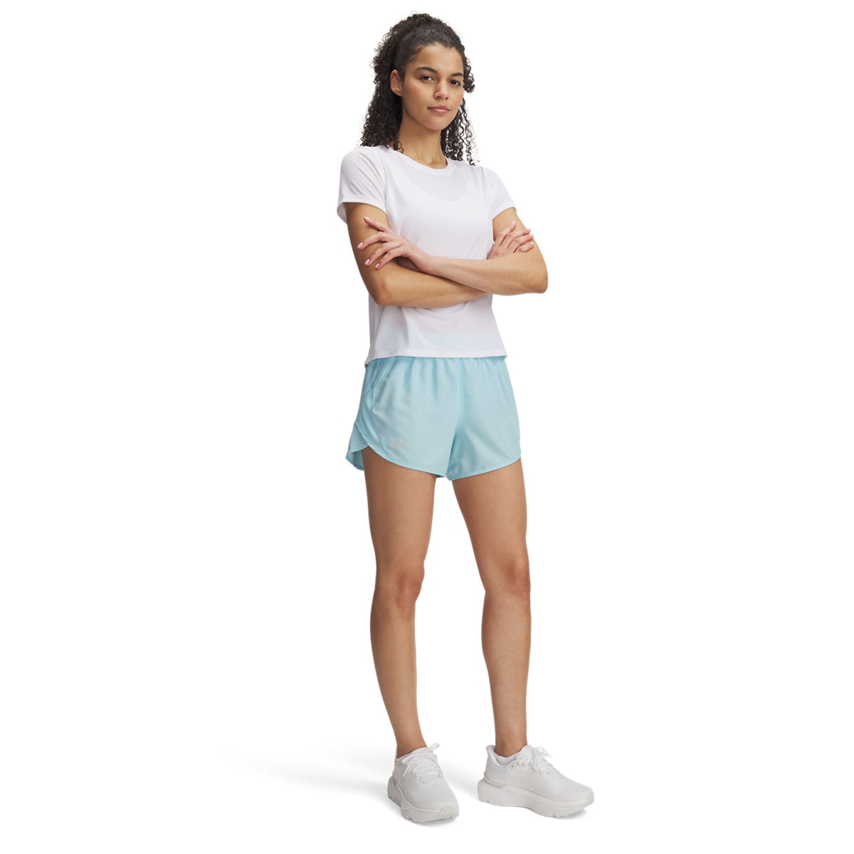 Damskie spodenki do biegania Under Armour UA Fly By 3'' Shorts - niebieskie