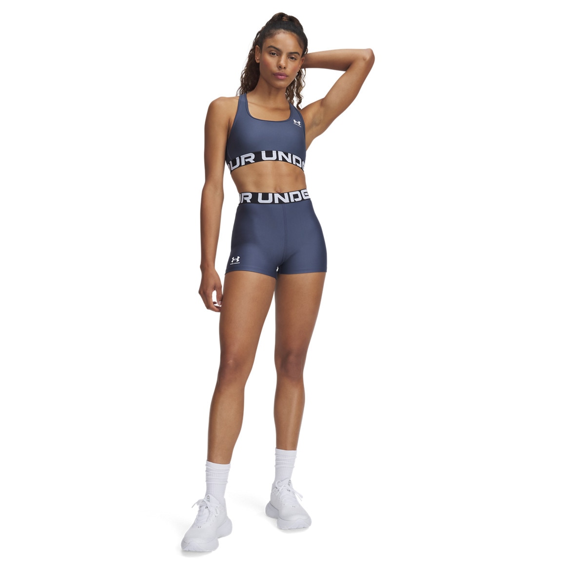 Damskie legginsy krótkie treningowe Under Armour UA Hg Authentics Shorty - szare