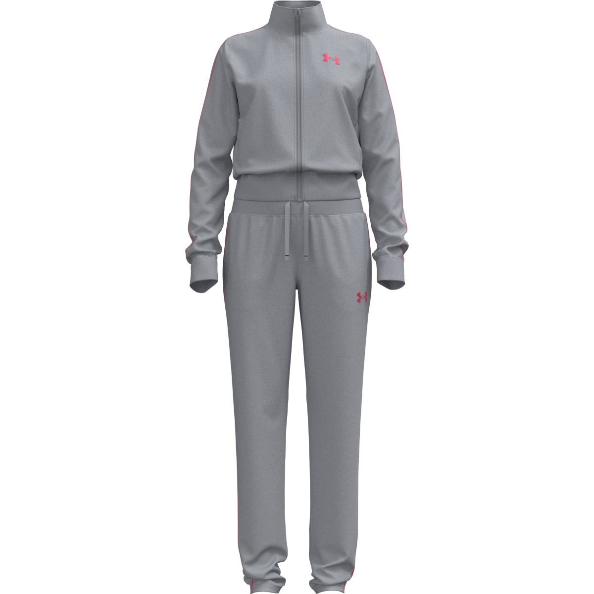 Dziewczęcy dres komplet treningowy Under Armour UA Icon Knit Crop Tracksuit - szary