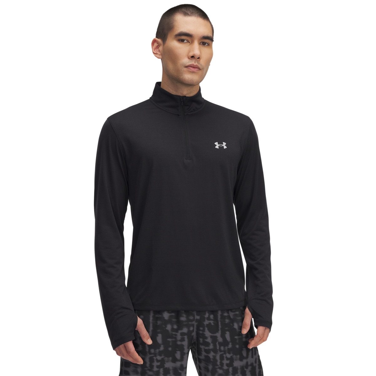 Męski longsleeve do biegania Under Armour UA Launch 1/4 ZIP - czarny