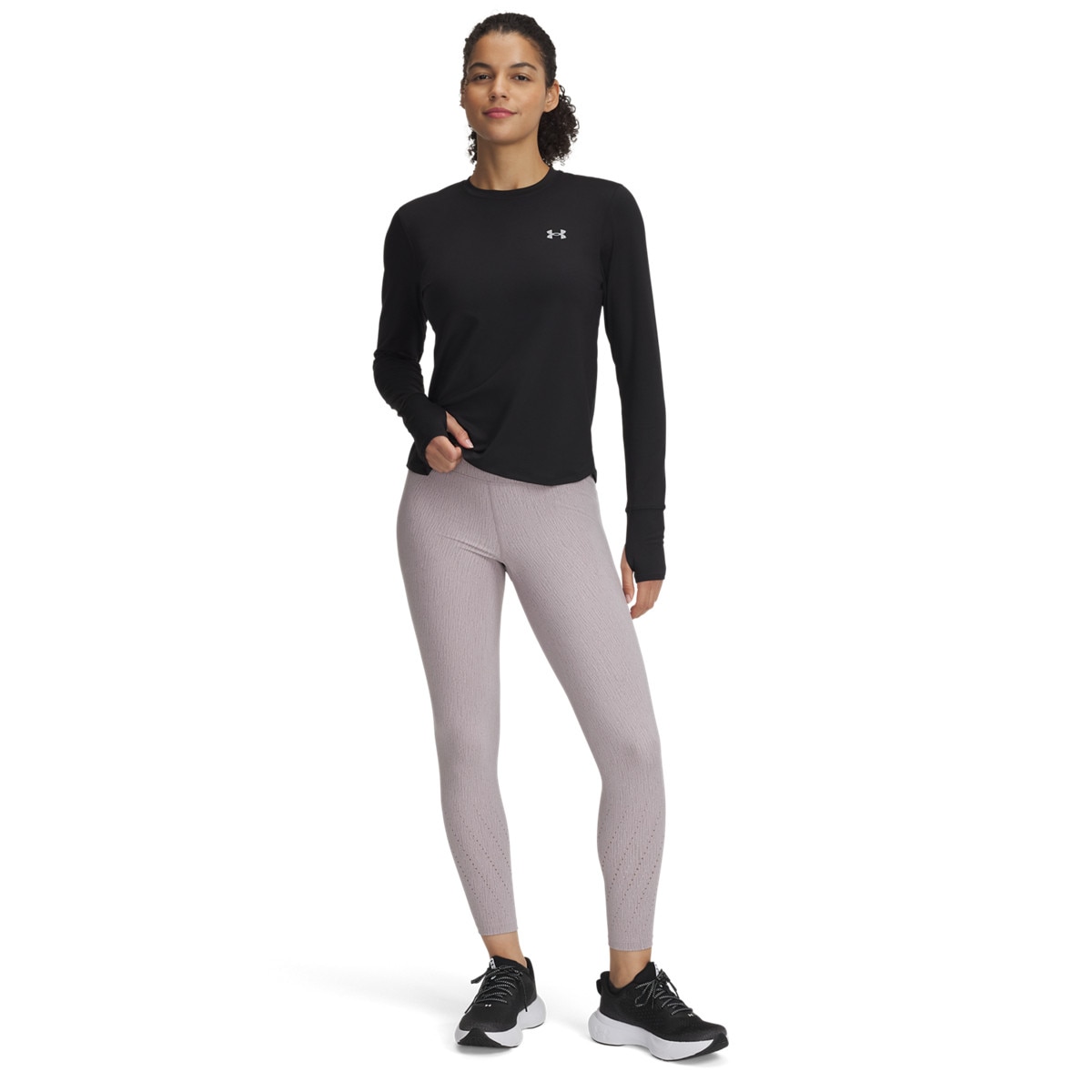 Damskie legginsy do biegania Under Armour UA Launch Elite Prt AnkTight - beżowe