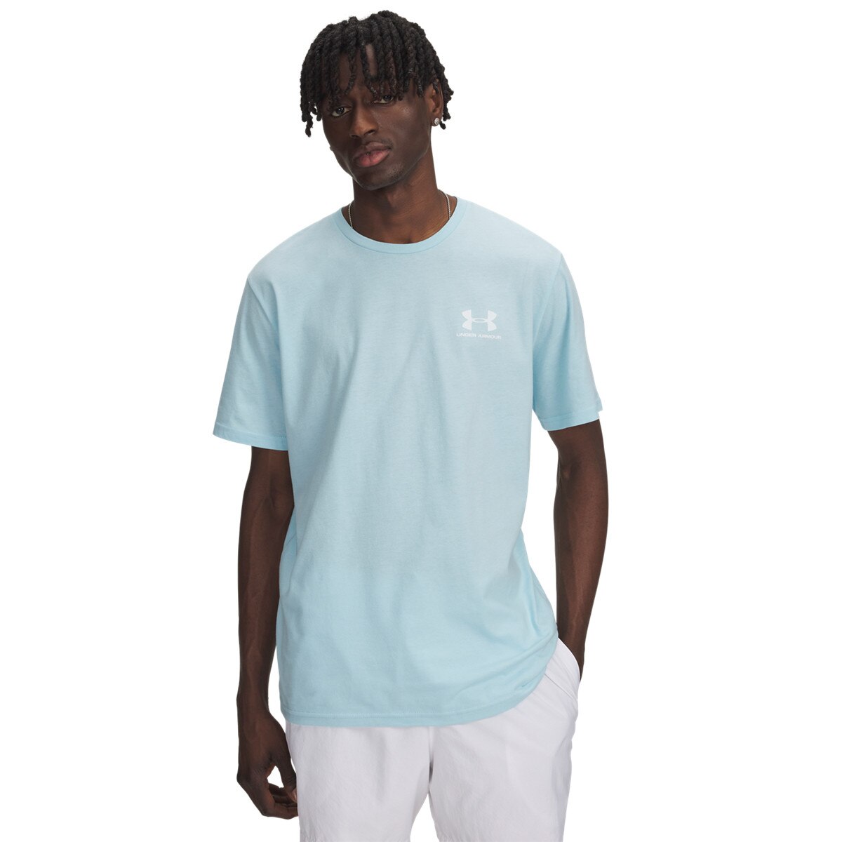 Męski t-shirt z nadrukiem Under Armour UA M Sportstyle LC SS - niebieski