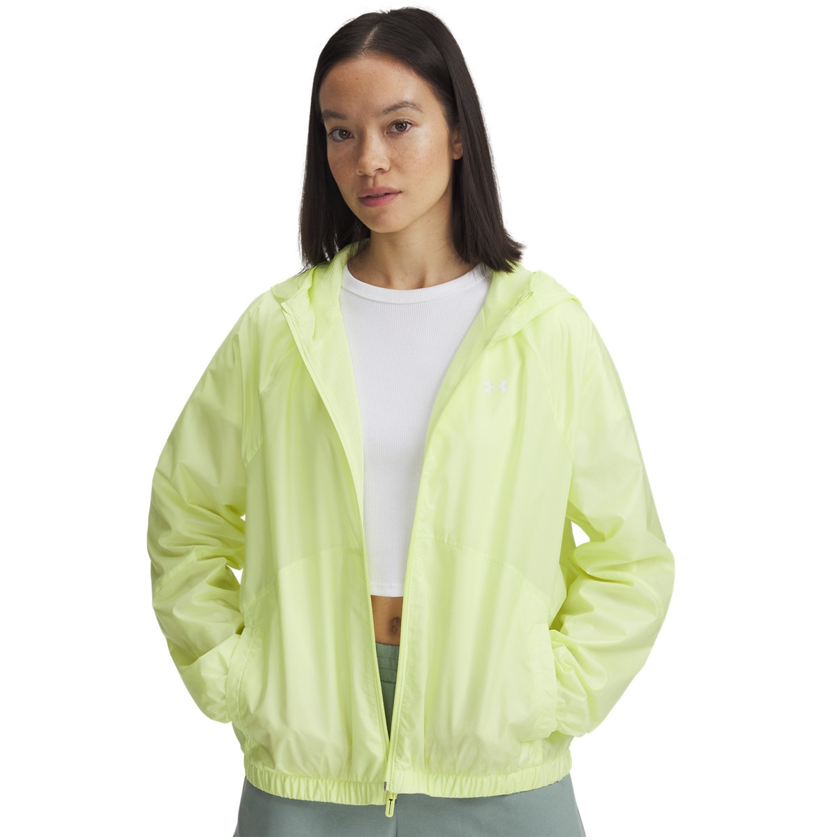 Damska kurtka treningowa Under Armour UA Rival Sport Windbreaker Jkt - żółta