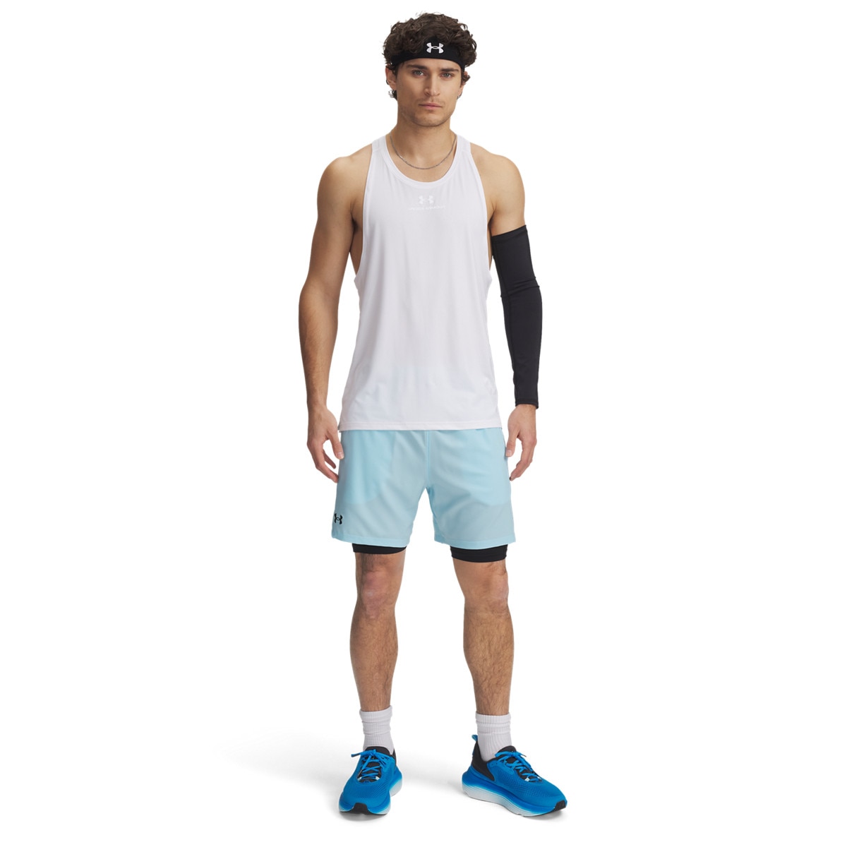 Męskie spodenki treningowe Under Armour UA Vanish Woven 2in1 Shorts - niebieskie