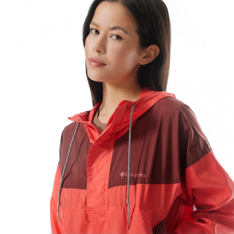 Damska kurtka przejściowa Columbia Women's Flash Challenger Cropped Windbreaker - koralowa