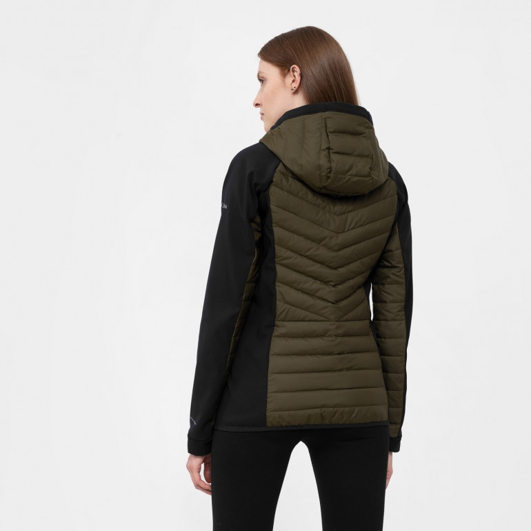 Damska kurtka puchowa pikowana COLUMBIA Powder Lite Hybrid Hooded Jacket - oliwkowa/khaki