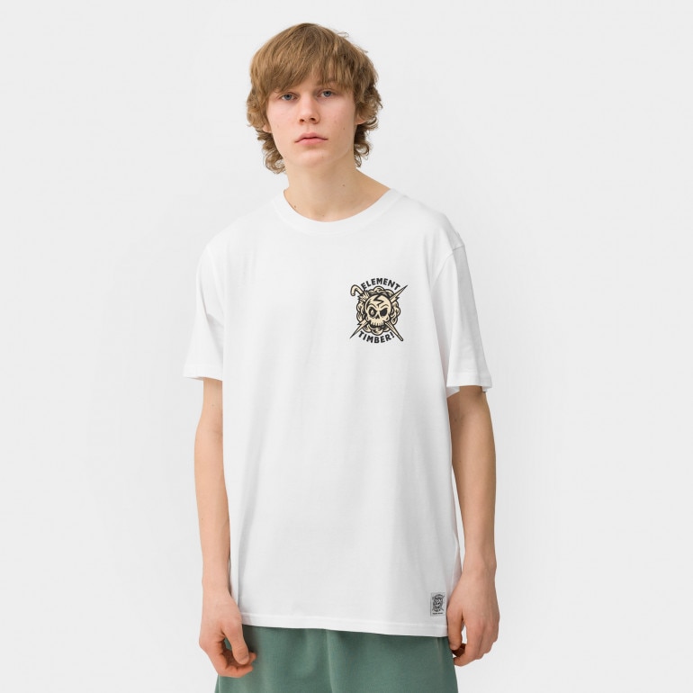 Męski t-shirt z nadrukiem Element Timber Summon - biały
